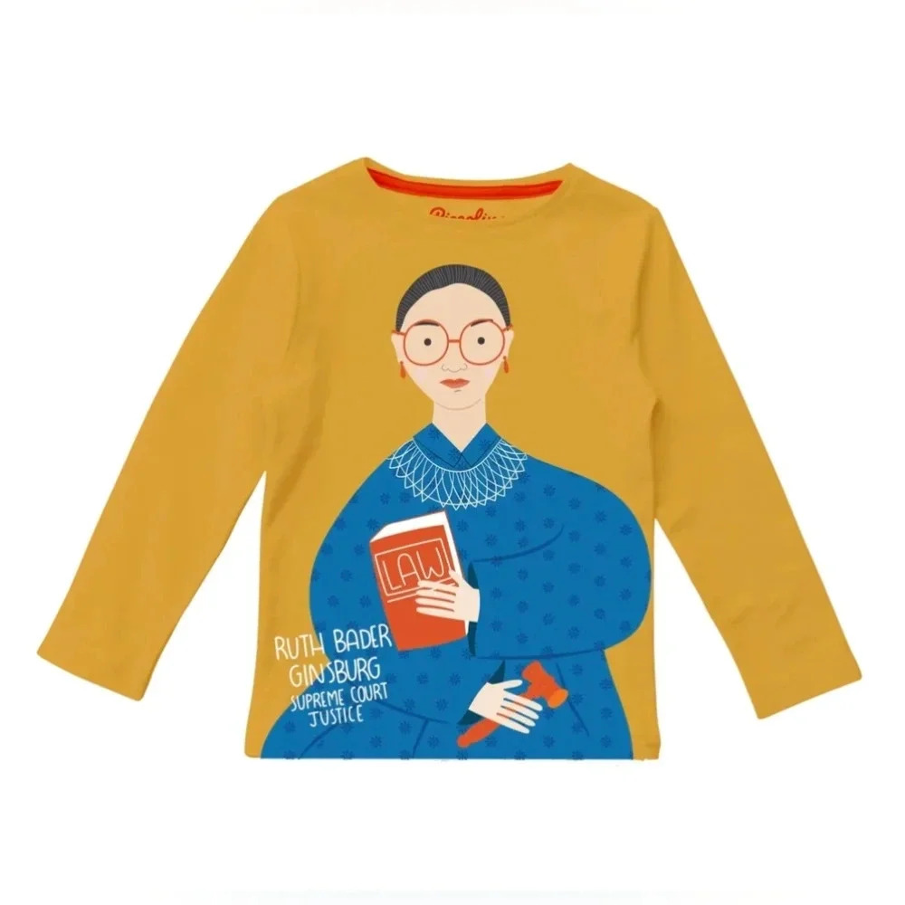 Mustard Yellow Ruth Bader Ginsburg Graphic Long Sleeve Tee